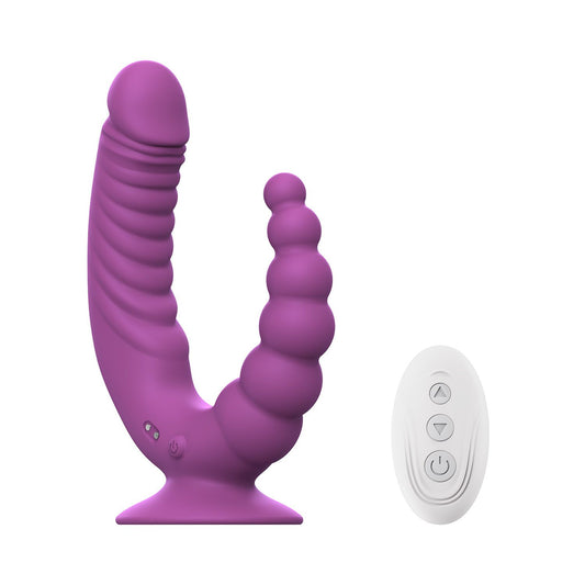 Teazers - Double Vibrator with Suction Cup and Remote - Purple – Clitoral Vibrator