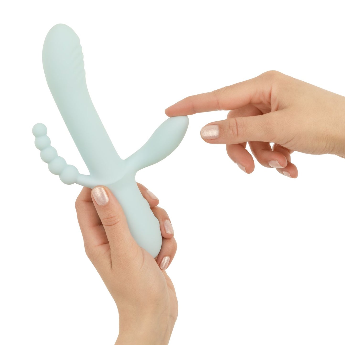 Good Vibes Only - Triple Stimulation Vibe - Soft Silicone - Blue – Rabbit Vibrator