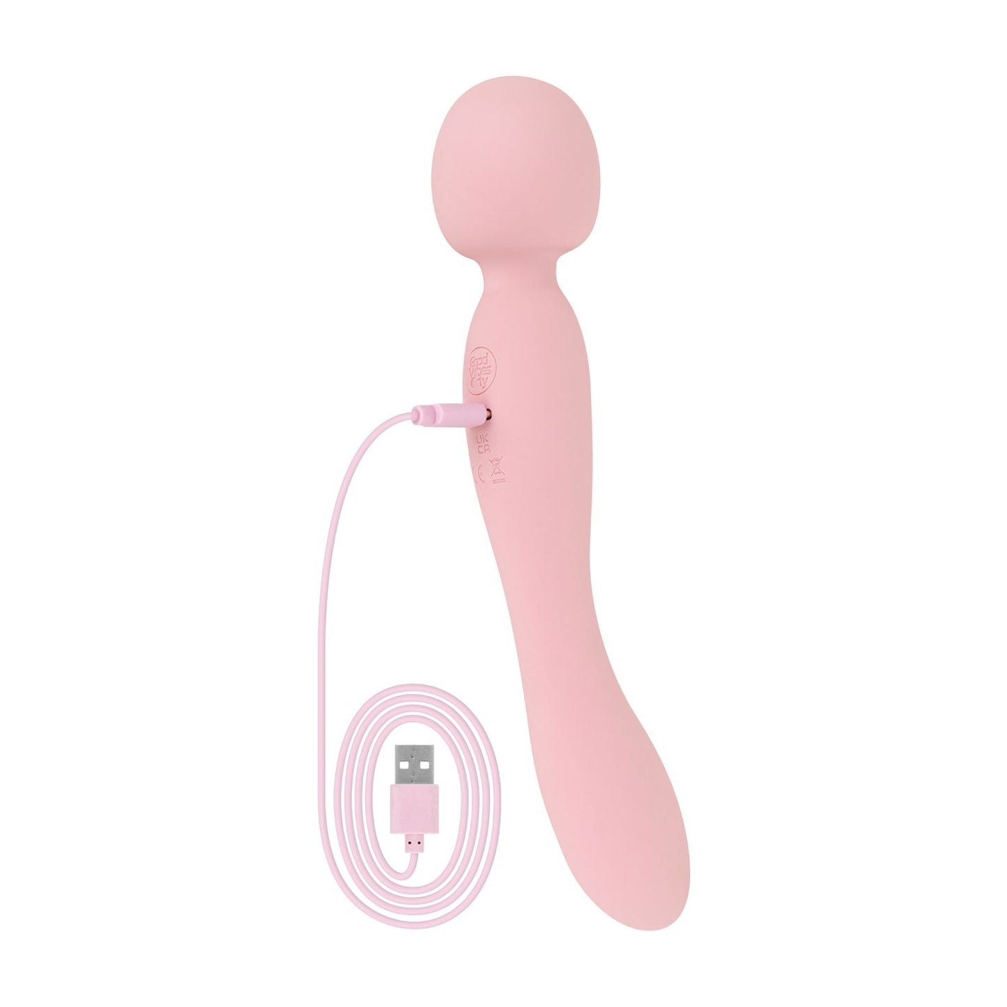Good Vibes Only - Double-Sided Wand Vibrator - Soft Silicone - Pink – Silicone Wand Vibrator