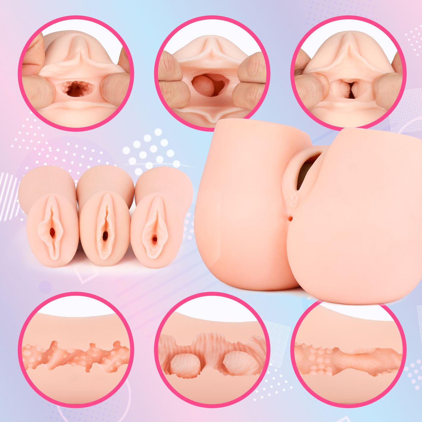 Seiraku Toys – The Three Ages Masturbator – Peach – Male Masturbator