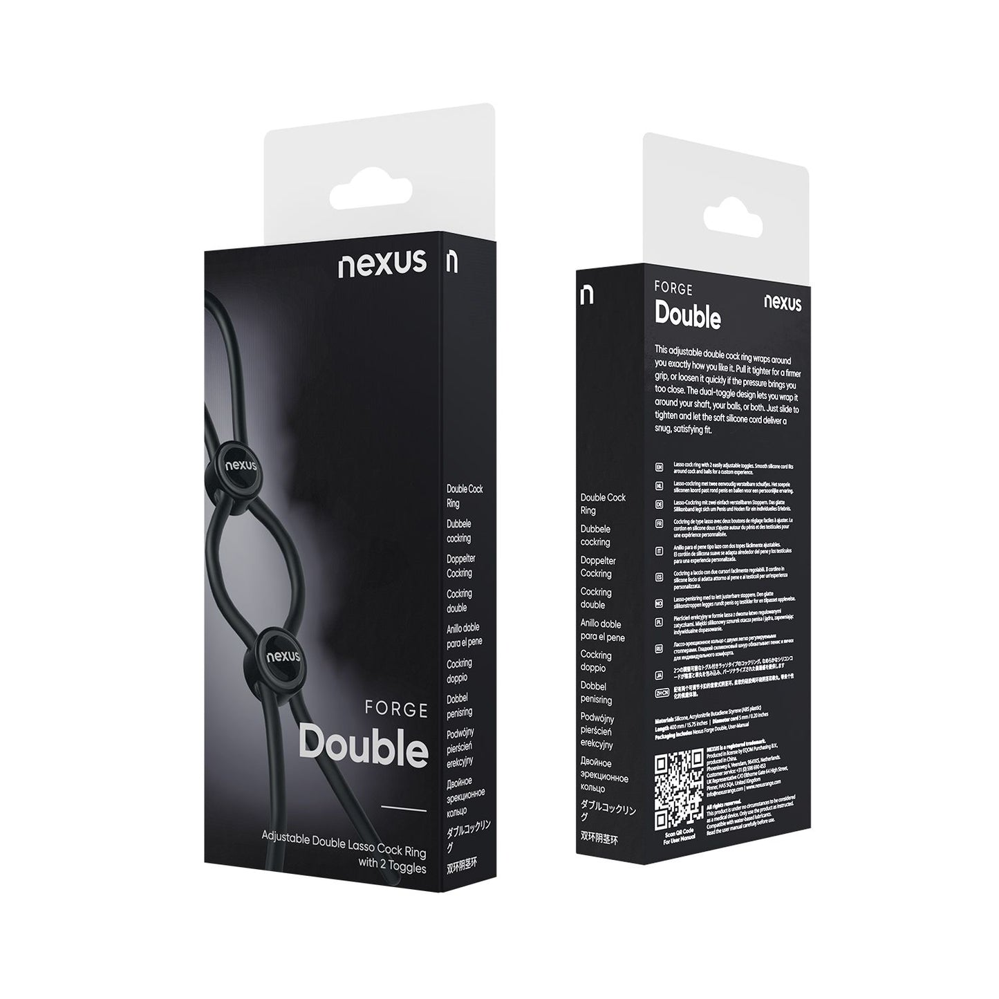 Nexus Forge - Double Adjustable Penis Ring - Black