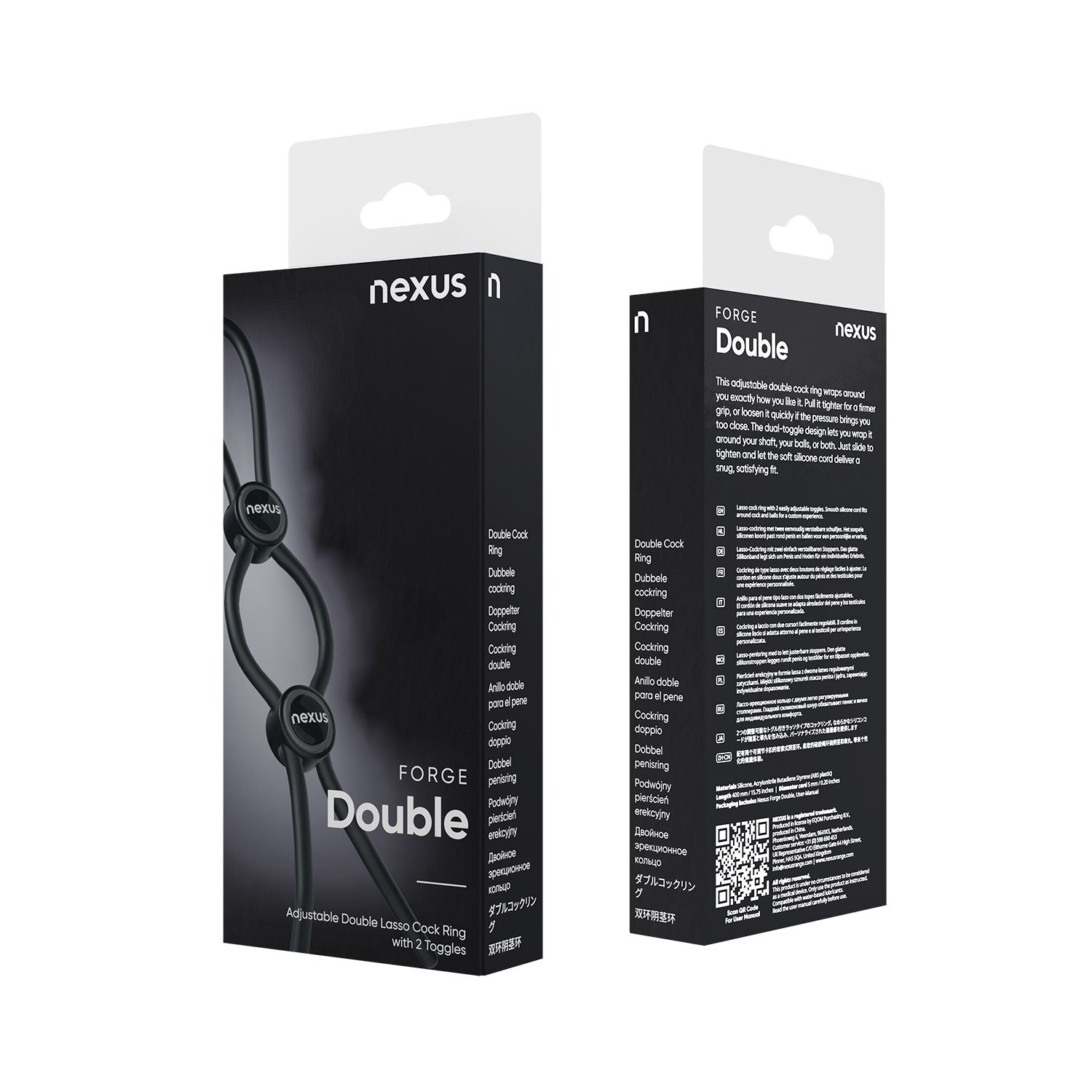 Nexus Forge - Double Adjustable Penis Ring - Black