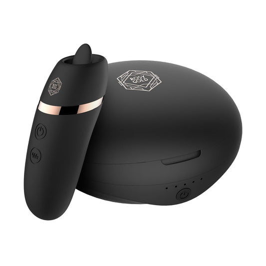 Rosy Gold – Licking Stimulator with Luxury Charging Case – Black – Clitoral Vibrator