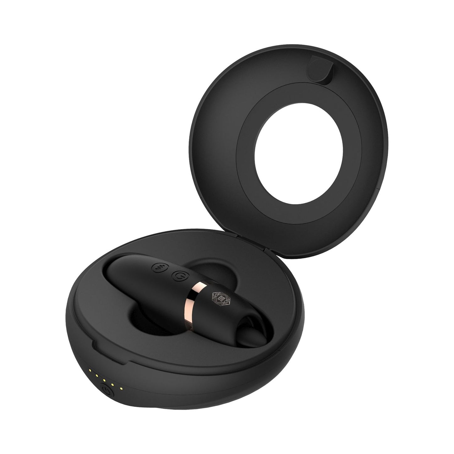 Rosy Gold – Estimulador Lambedor com Caixa de Carregamento de Luxo – Preto