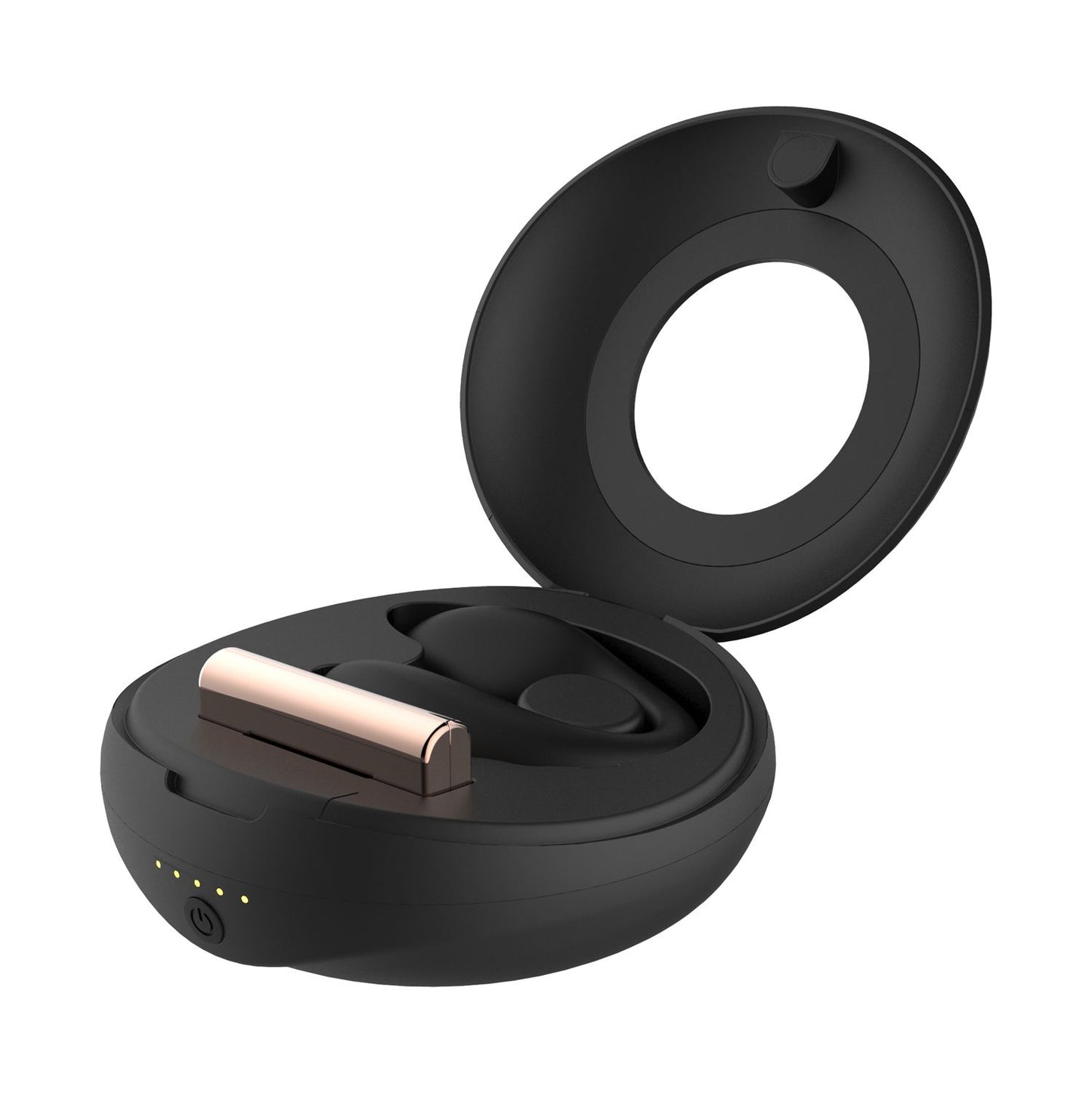 Rosy Gold – C-Shape Vibrator with Luxury Charging Case – Black – Clitoral Vibrator