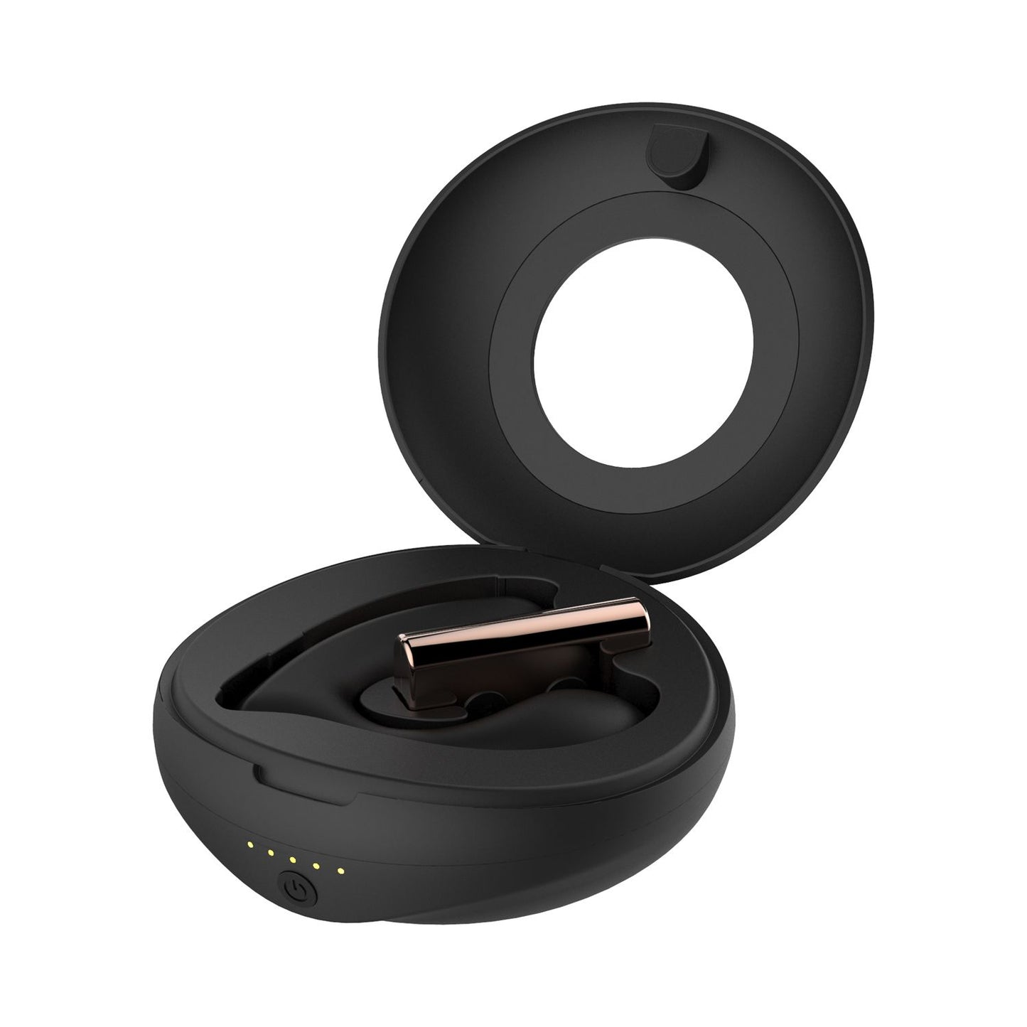 Rosy Gold – Vibrador Portátil com Estojo de Carregamento de Luxo – Preto