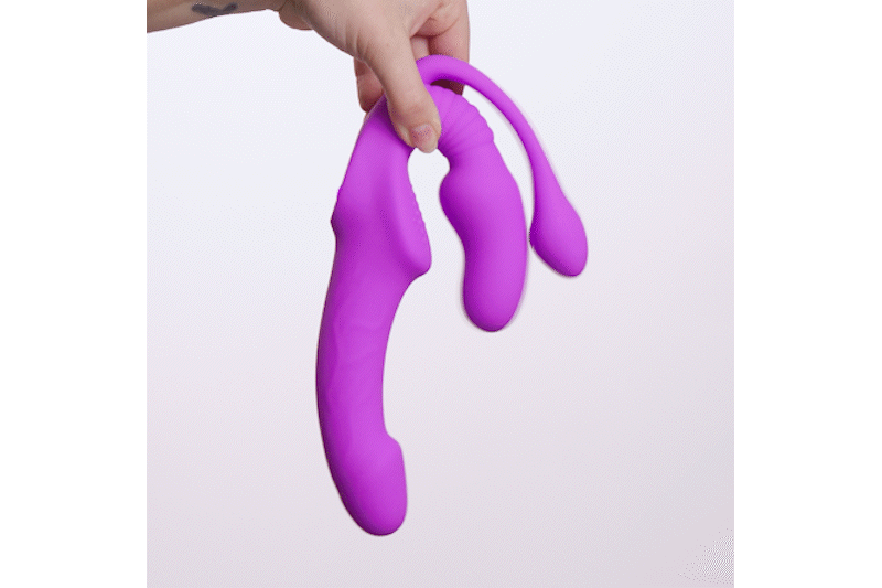 Teazers – Strapless Strap-On with Anal Plug – Pink – Vibrating Butt Plug