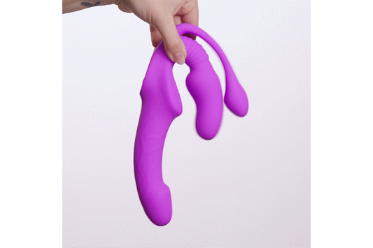 Teazers – Strapless Strap-On with Anal Plug – Pink – Vibrating Butt Plug