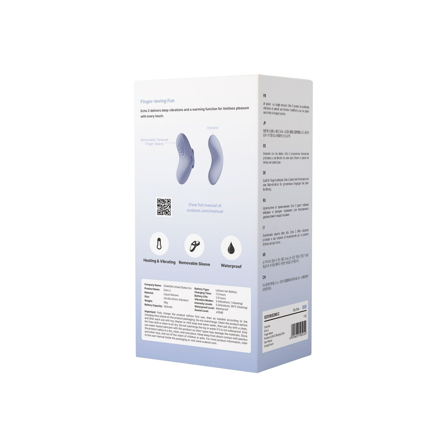 SVAKOM - Echo 2 Finger Vibrator - Sky Blue – Mini Finger Vibrator