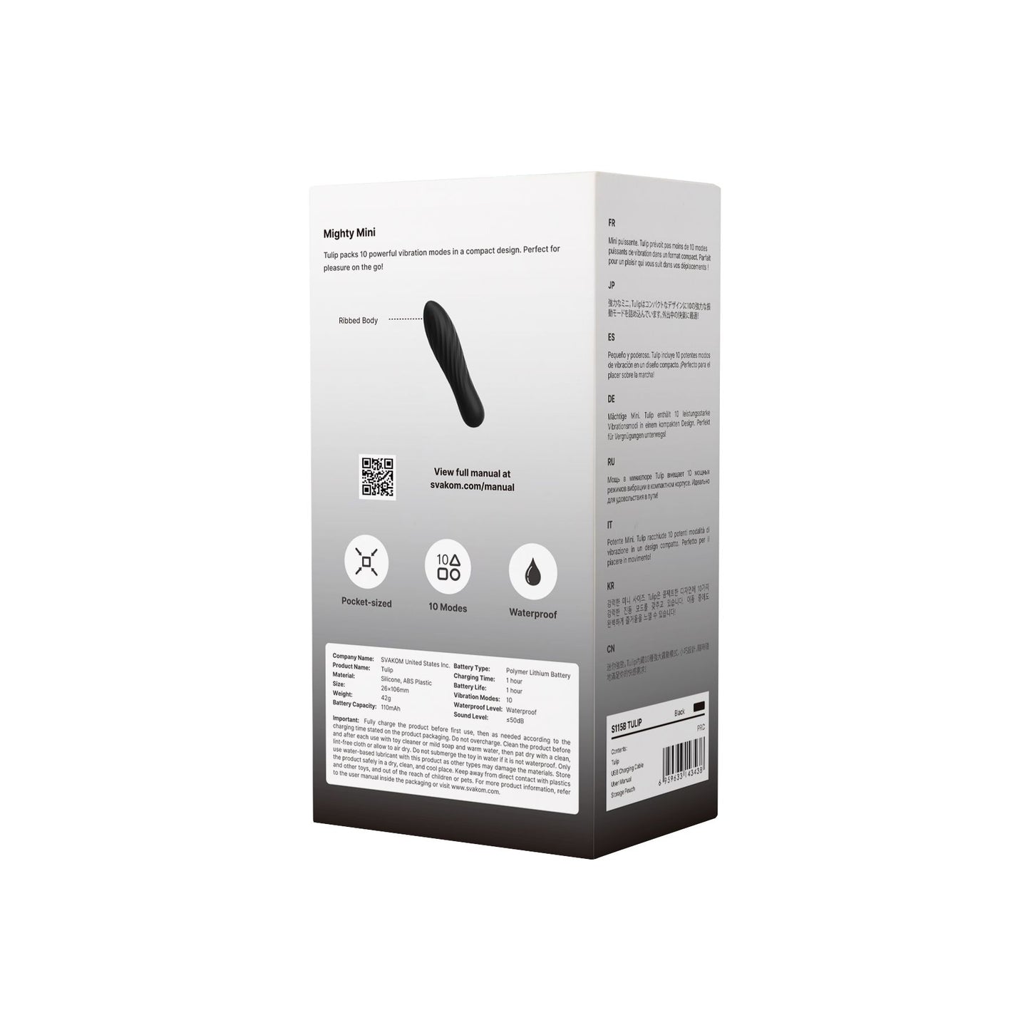 SVAKOM - Tulip Powerful Vibrator - Black
