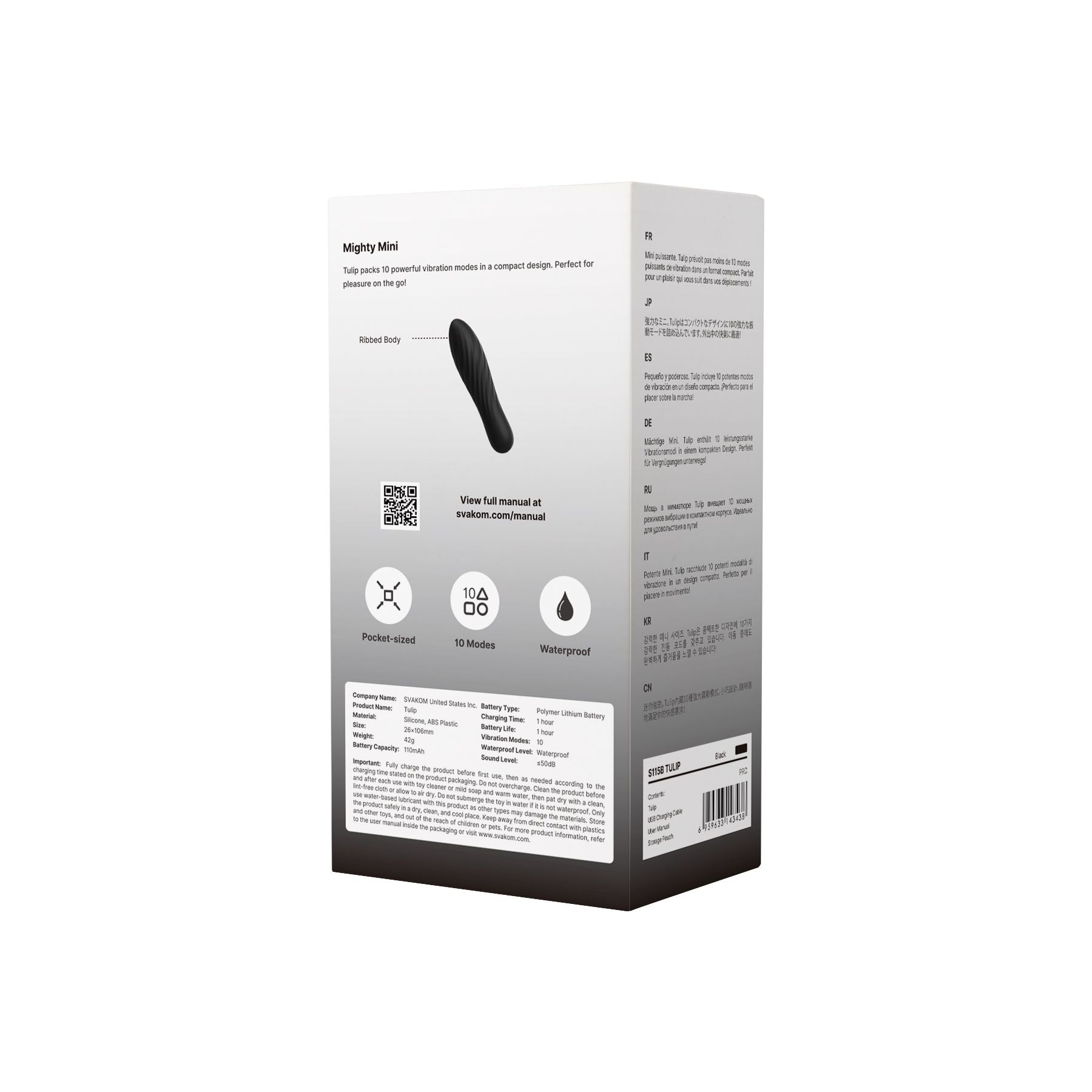 SVAKOM - Tulip Powerful Vibrator - Black
