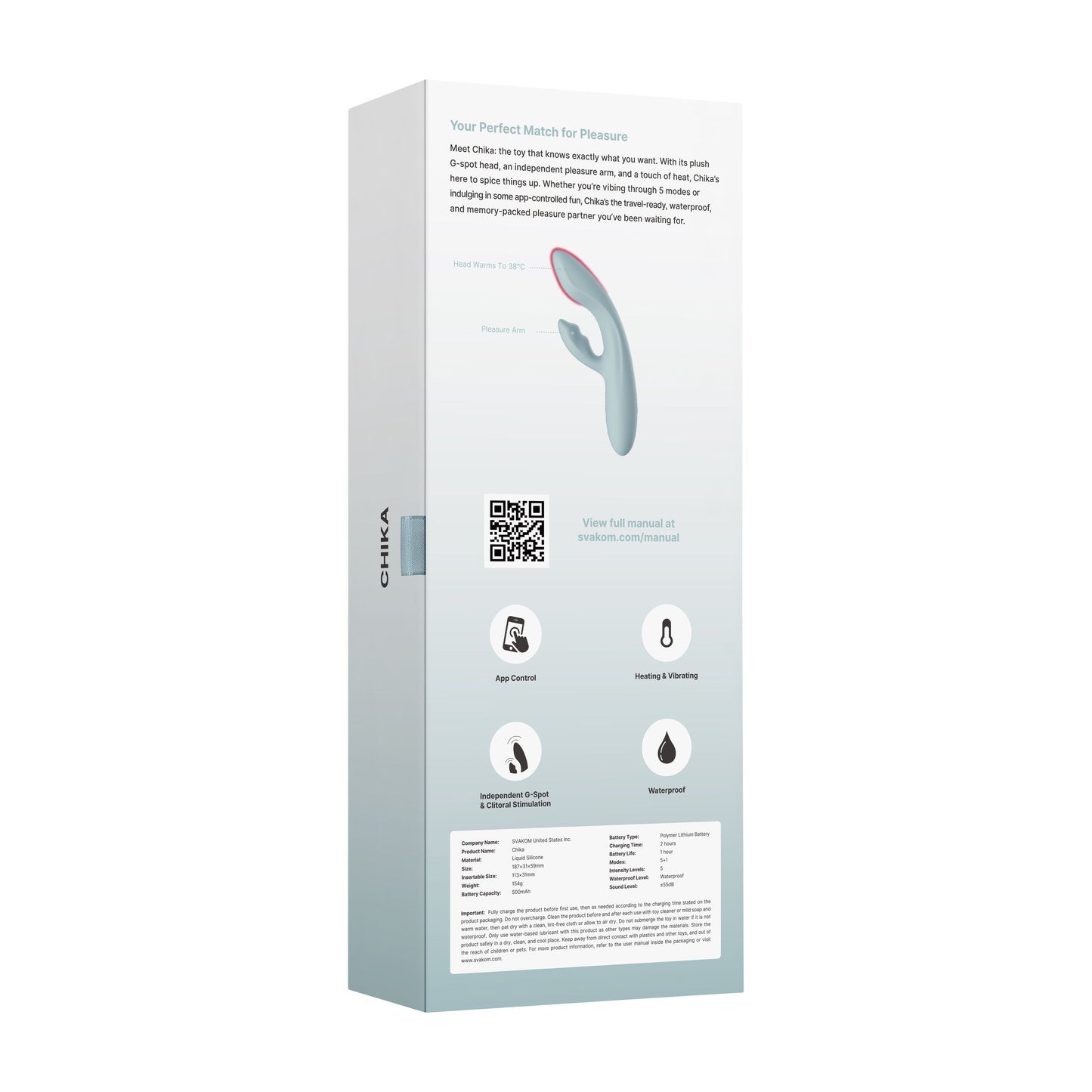 SVAKOM - Chika App-Controlled Warming Tarzan Vibrator
