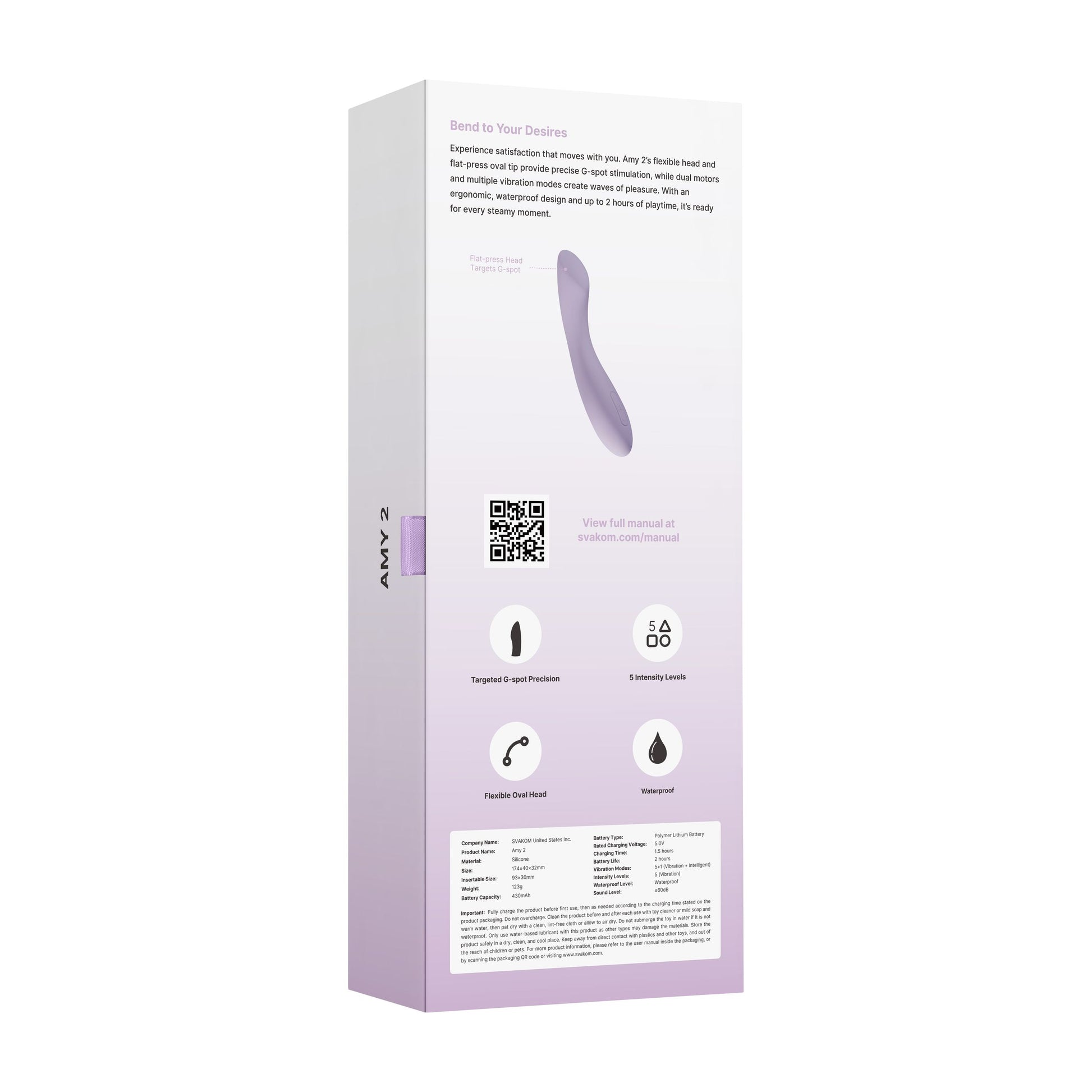 SVAKOM Amy 2 - G-Spot Vibrator - Lilac