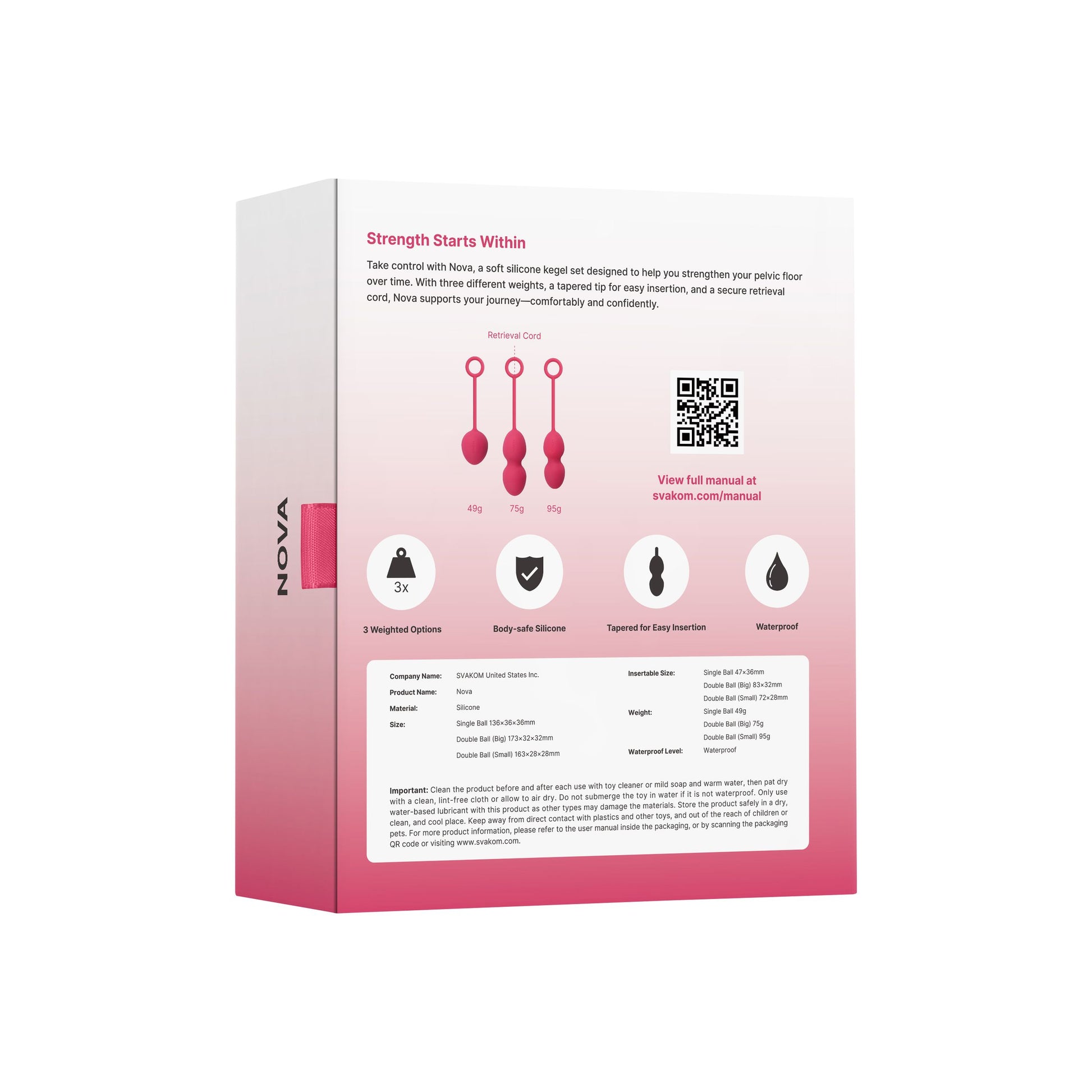 SVAKOM - Nova Love Balls Trainings Set - Pink
