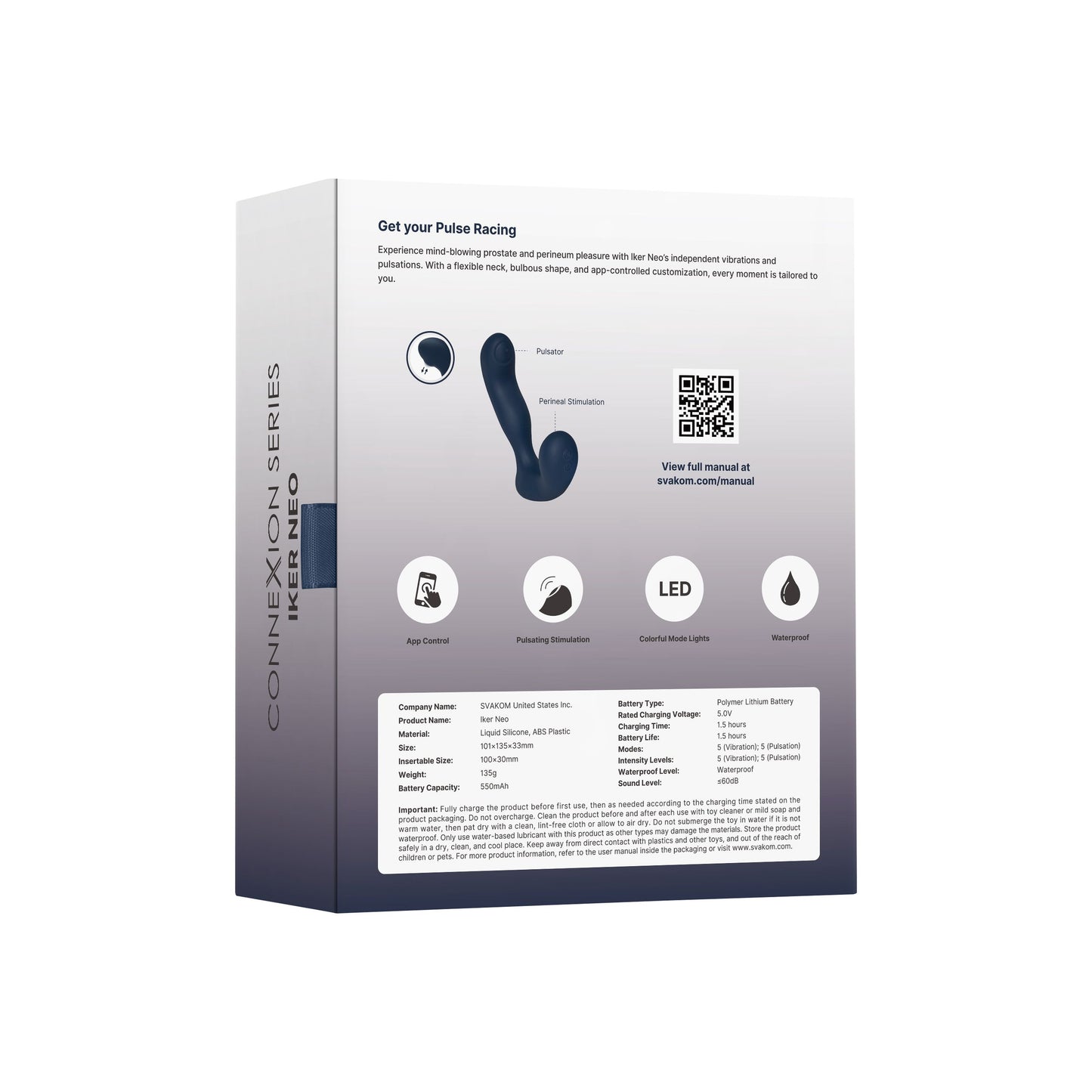 SVAKOM - Prostate Vibrator Iker Neo - Blue – Rechargeable Prostate Massager