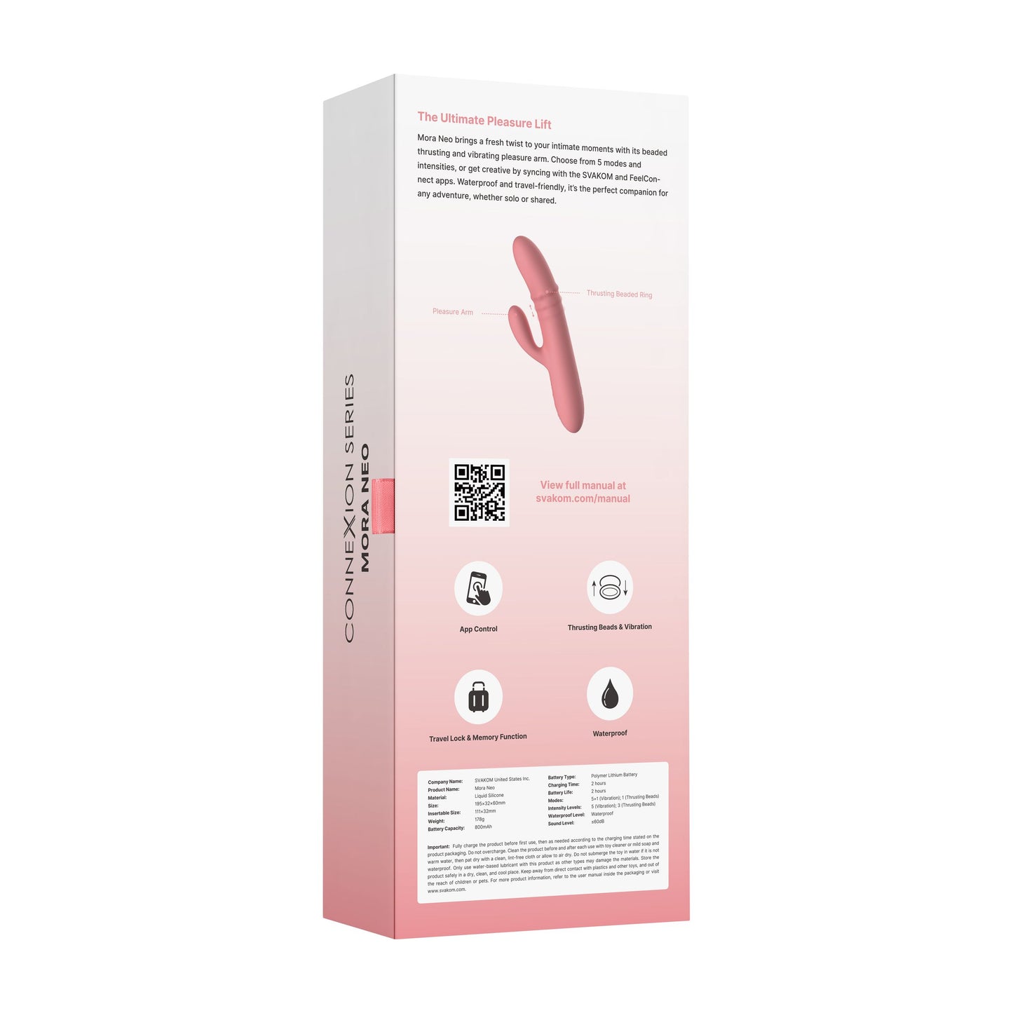 SVAKOM - Mora Neo Interactive Thrusting Vibrator - Peach