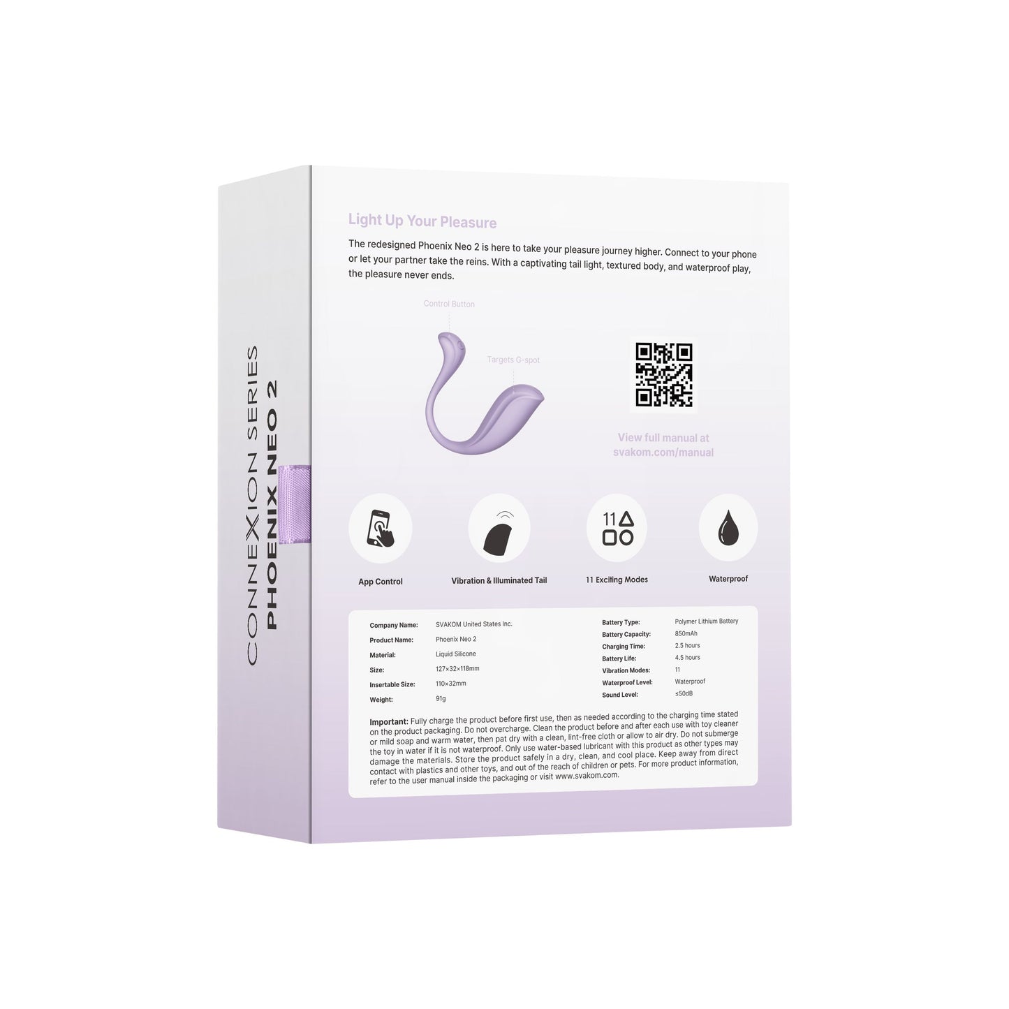 Svakom - Phoenix Neo 2 Bullet Vibrator - Lavender – Mini Bullet Vibrator