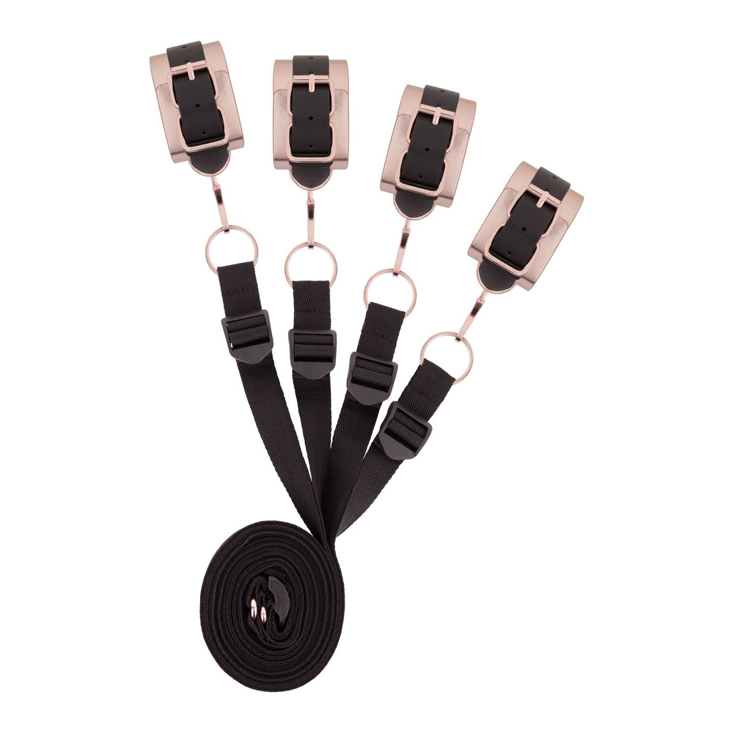 Rosy Gold - Under-Mattress Restraint Set - Black – Bondage Kit