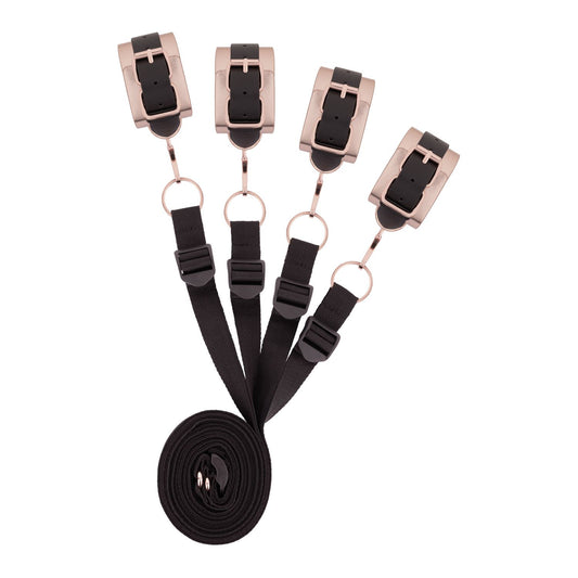 Rosy Gold - Under-Mattress Restraint Set - Black – Bondage Kit