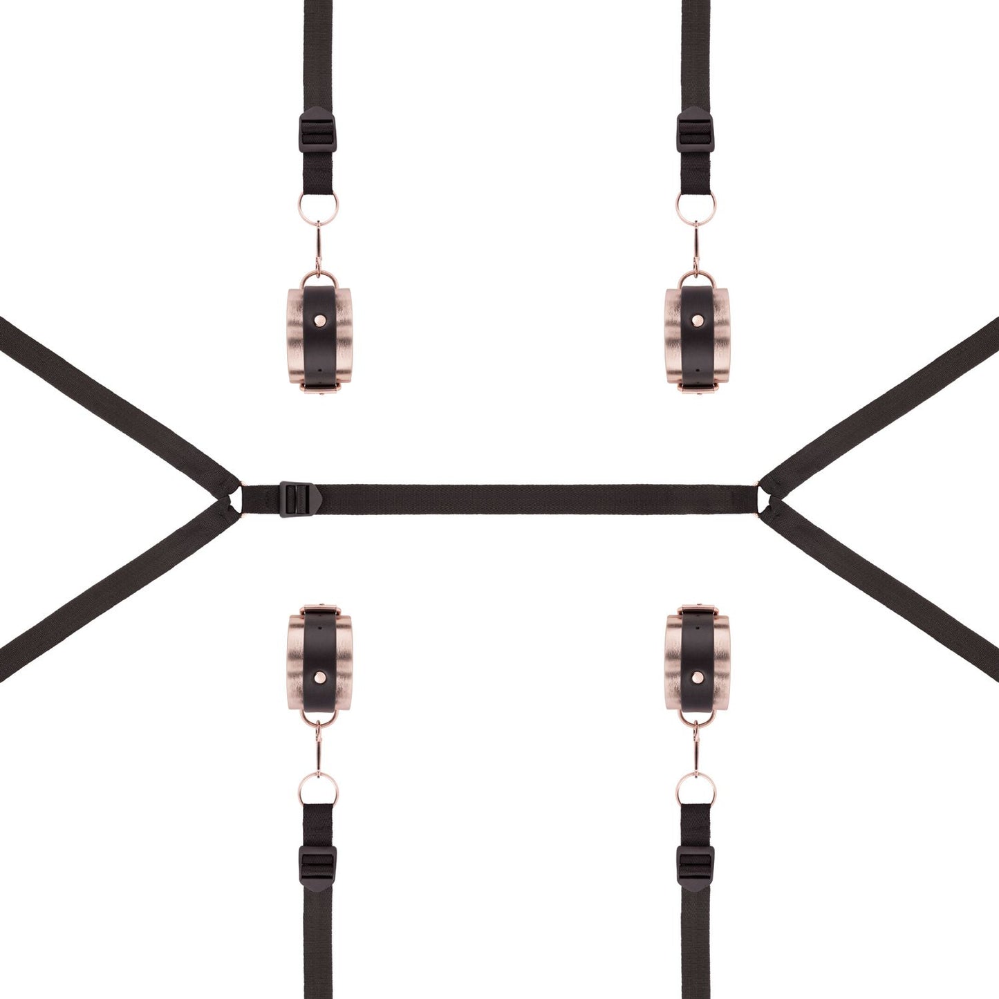 Rosy Gold - Under-Mattress Restraint Set - Black – Bondage Kit