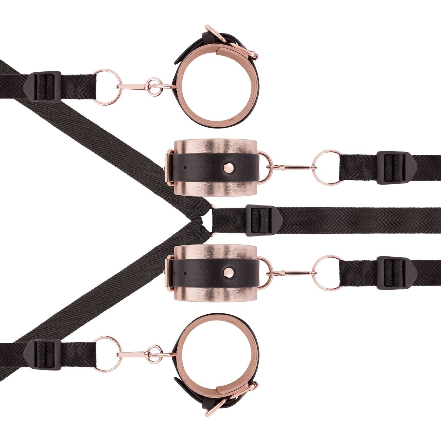 Rosy Gold - Under-Mattress Restraint Set - Black – Bondage Kit