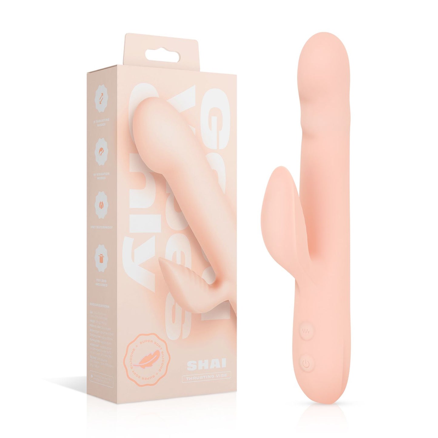 Good Vibes Only - Thrusting Vibrator - Soft Silicone - Pink – Silicone Vibrator