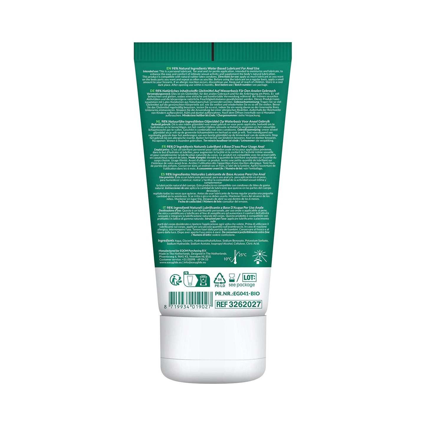 EasyGlide - Bio & Natural Water Based Lubricant Anal - 100 ml