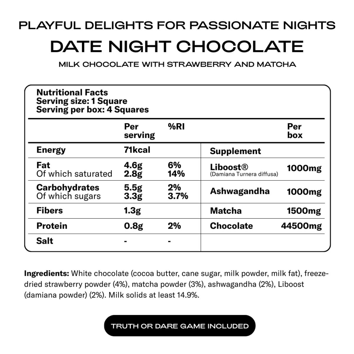 The Oh Collective - Date Night Chocolate - Matcha – Sex Game