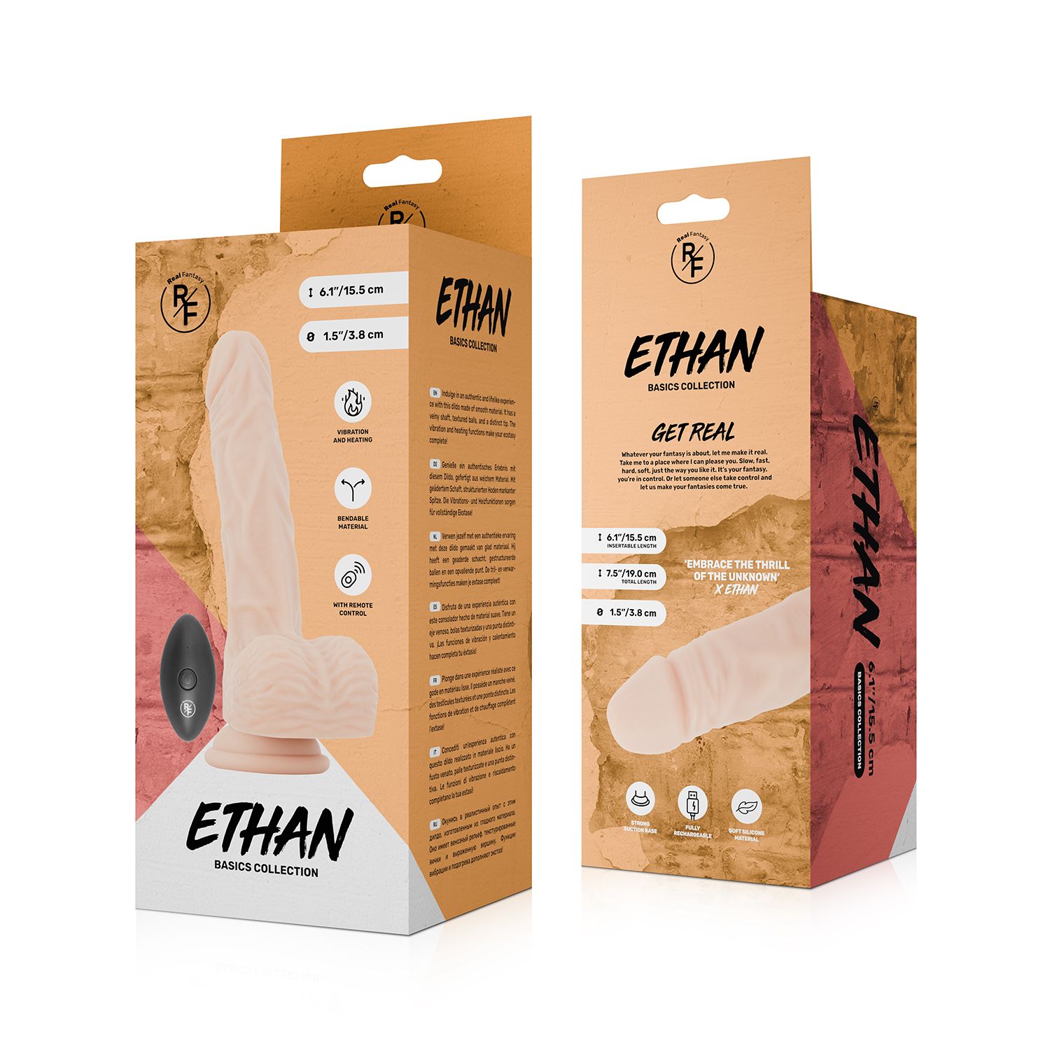 Real Fantasy - Ethan Warming, Vibrating Dildo