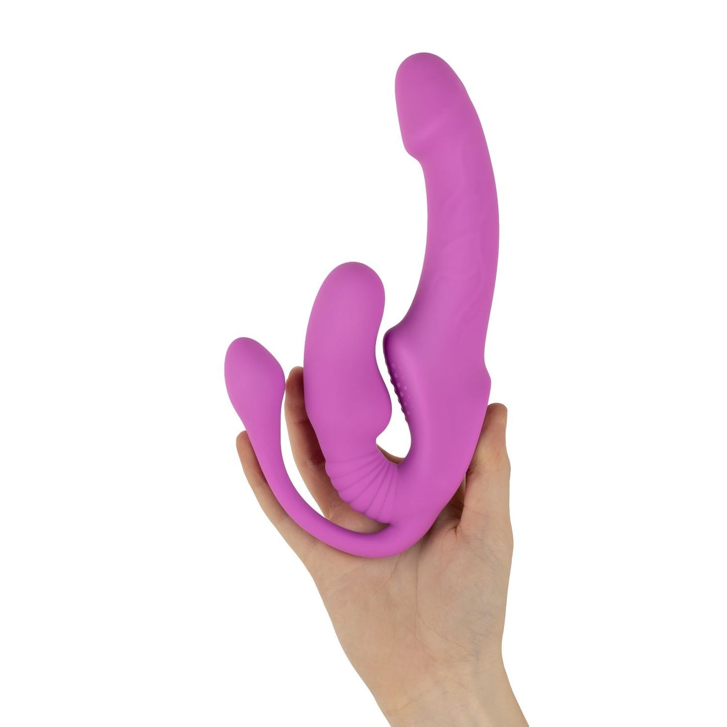 Teazers – Strapless Strap-On with Anal Plug – Pink – Vibrating Butt Plug