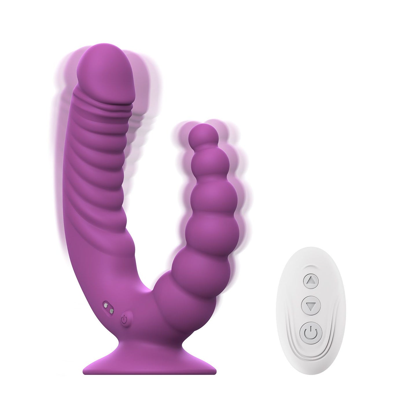 Teazers - Vibrador Duplo com Ventosa e Controlo Remoto - Roxo