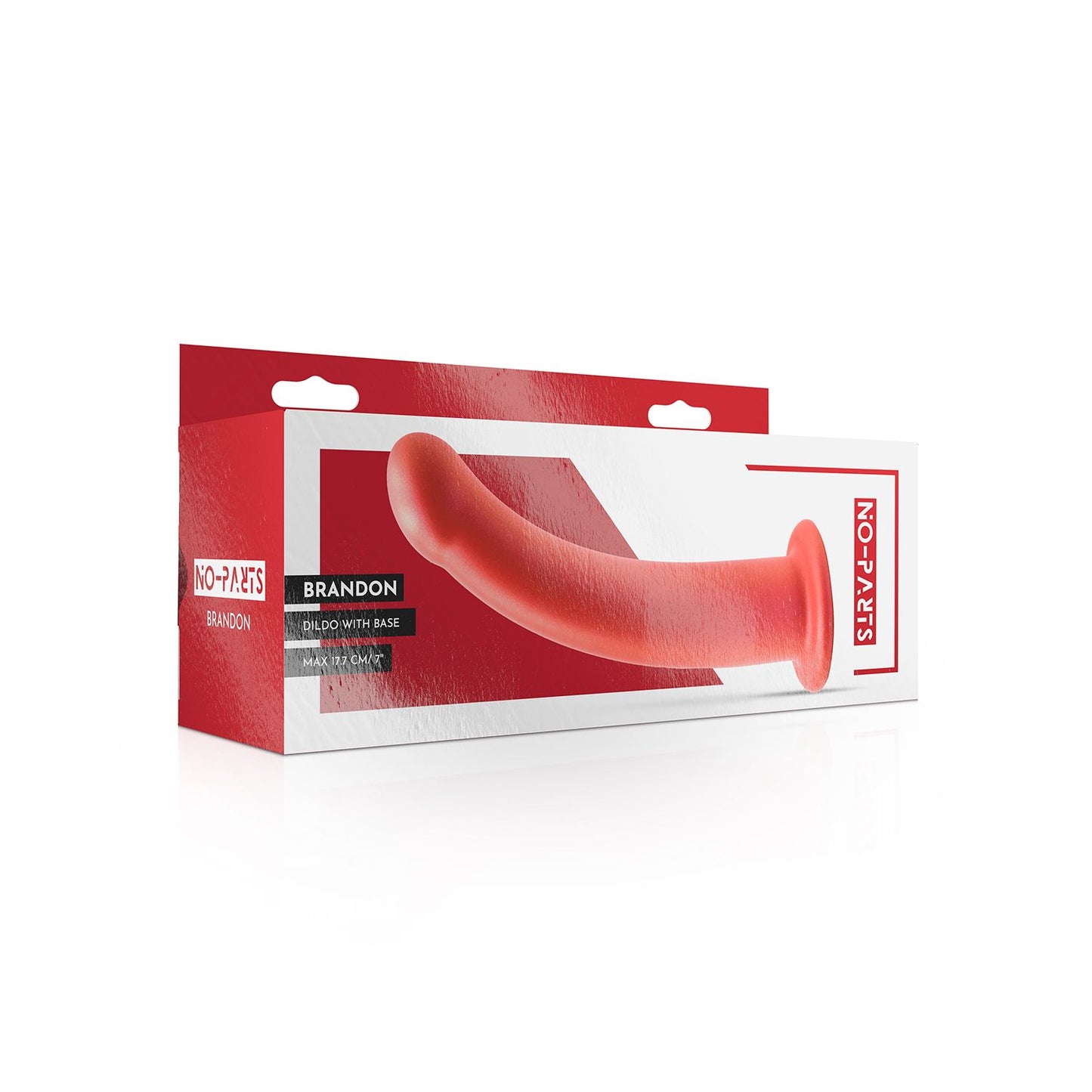 No-Parts - Brandon Dildo with Base - Red – Strap on Dildo