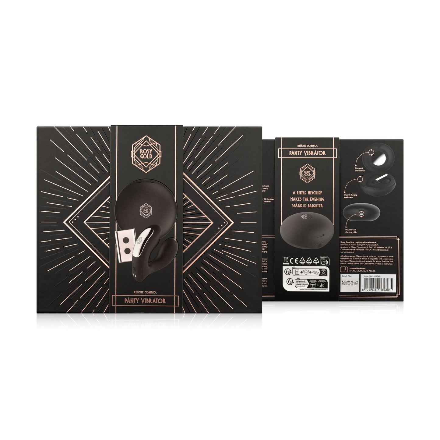 Rosy Gold – Vibrador Portátil com Estojo de Carregamento de Luxo – Preto