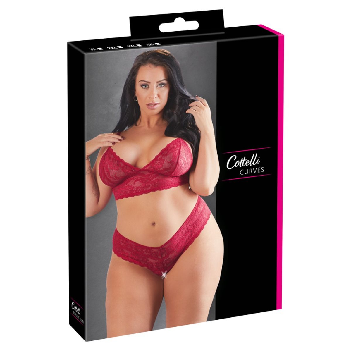 Cottelli Collection - Lace Bra Set With Open Crotch