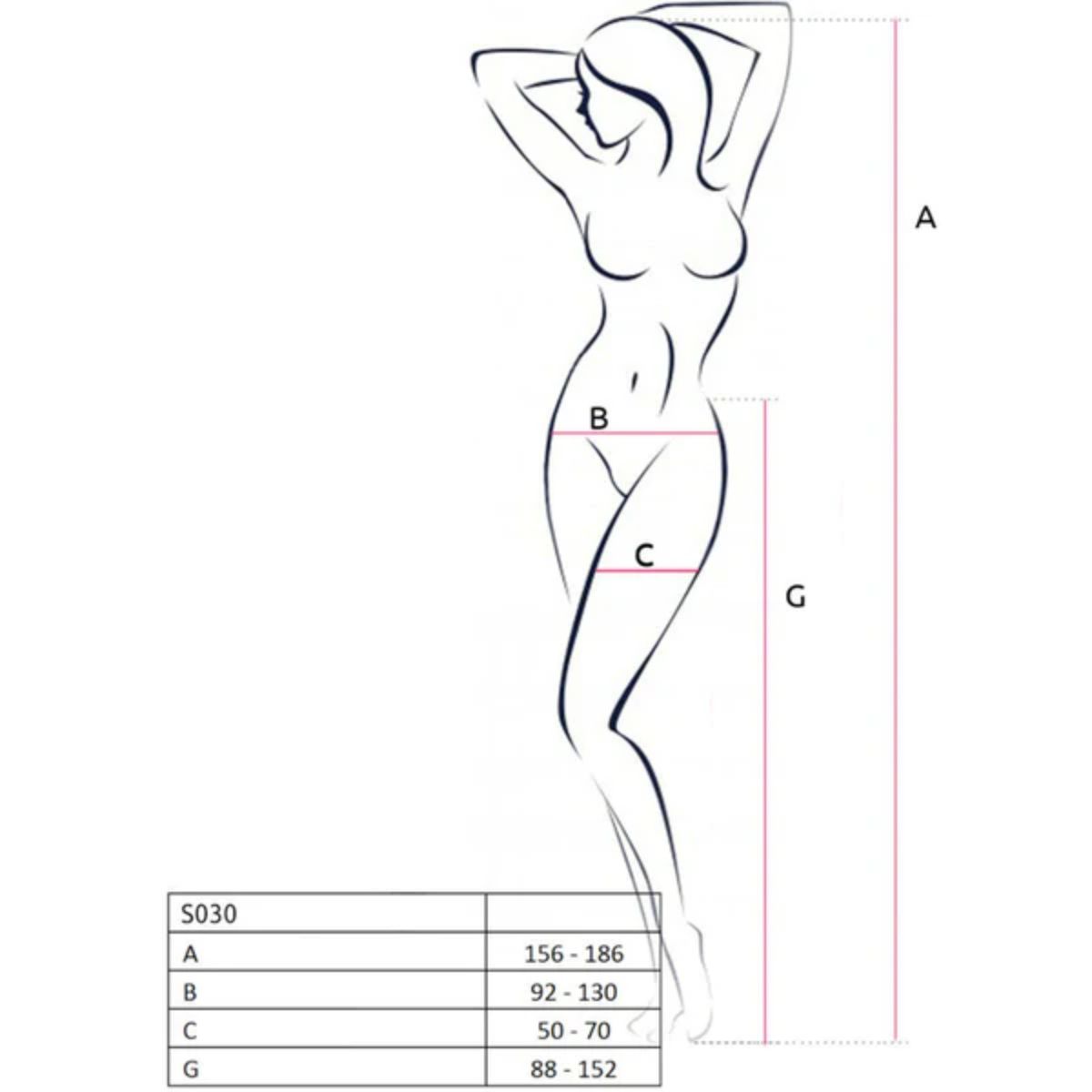 Passion - S030 Collants abertos - Vermelho