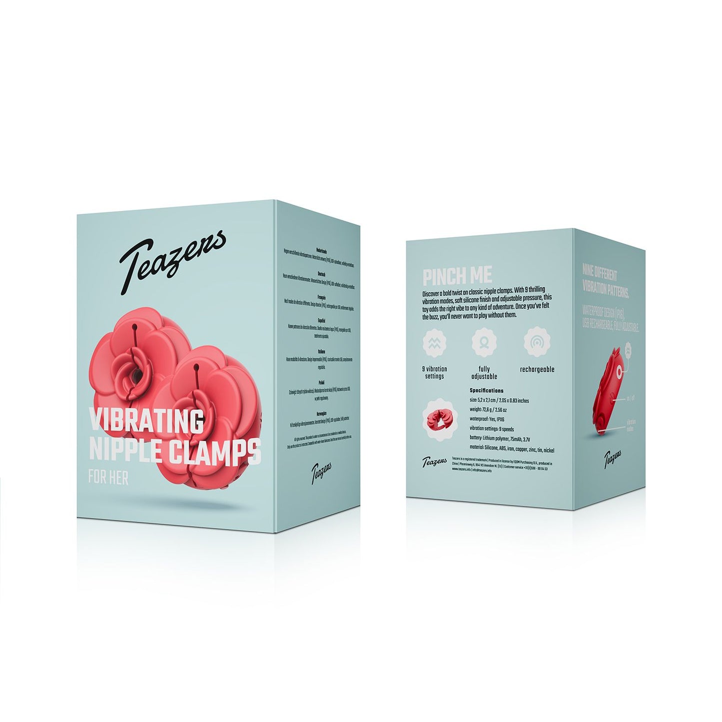 Teazers - Pinças de Mamilos Vibratórias - Vermelhas
