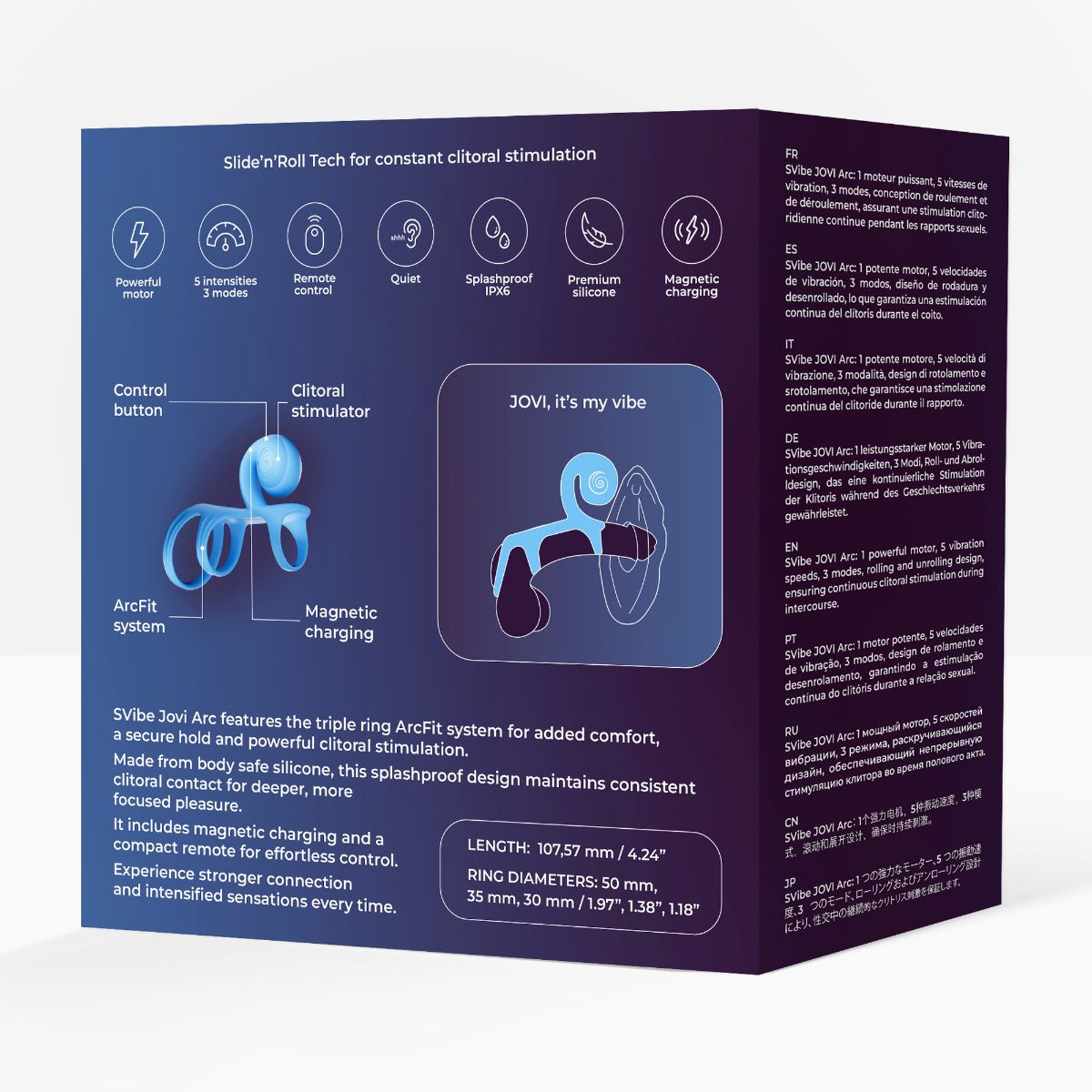 SVibe - Jovi Arc Couples Ring - Blue – Vibrating Cock Ring