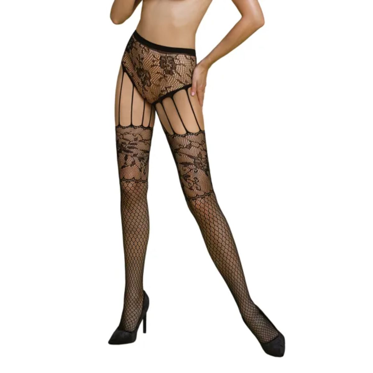 Garter-Style Bodystocking White | Passion