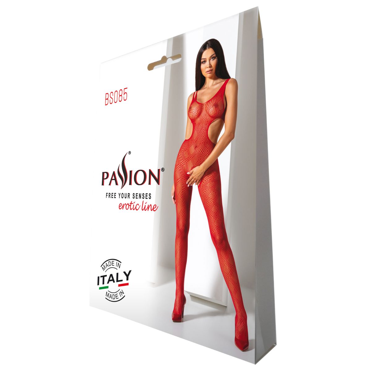 Geometric Open-Waist Catsuit – Red | Passion