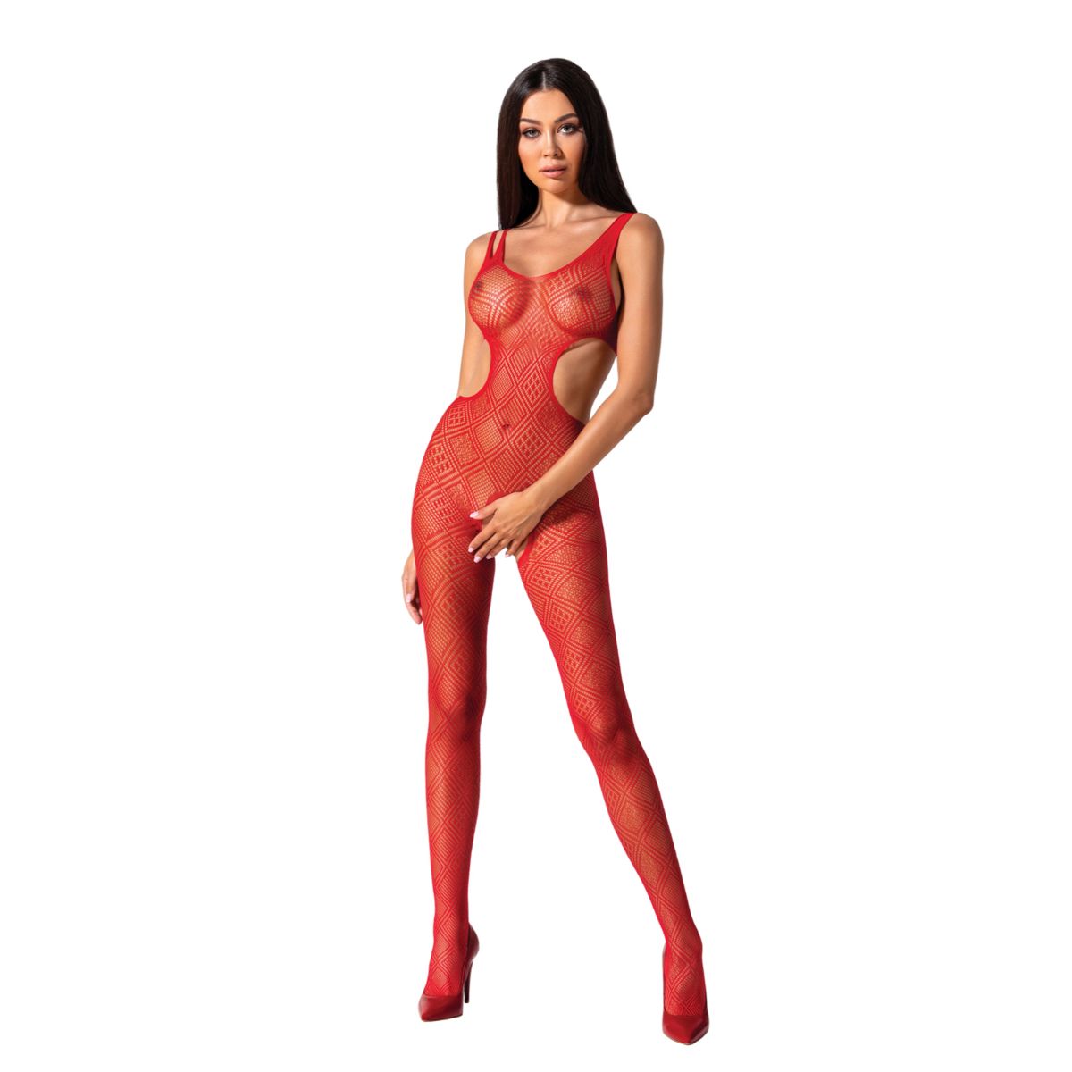 Geometric Open-Waist Catsuit Black | Passion