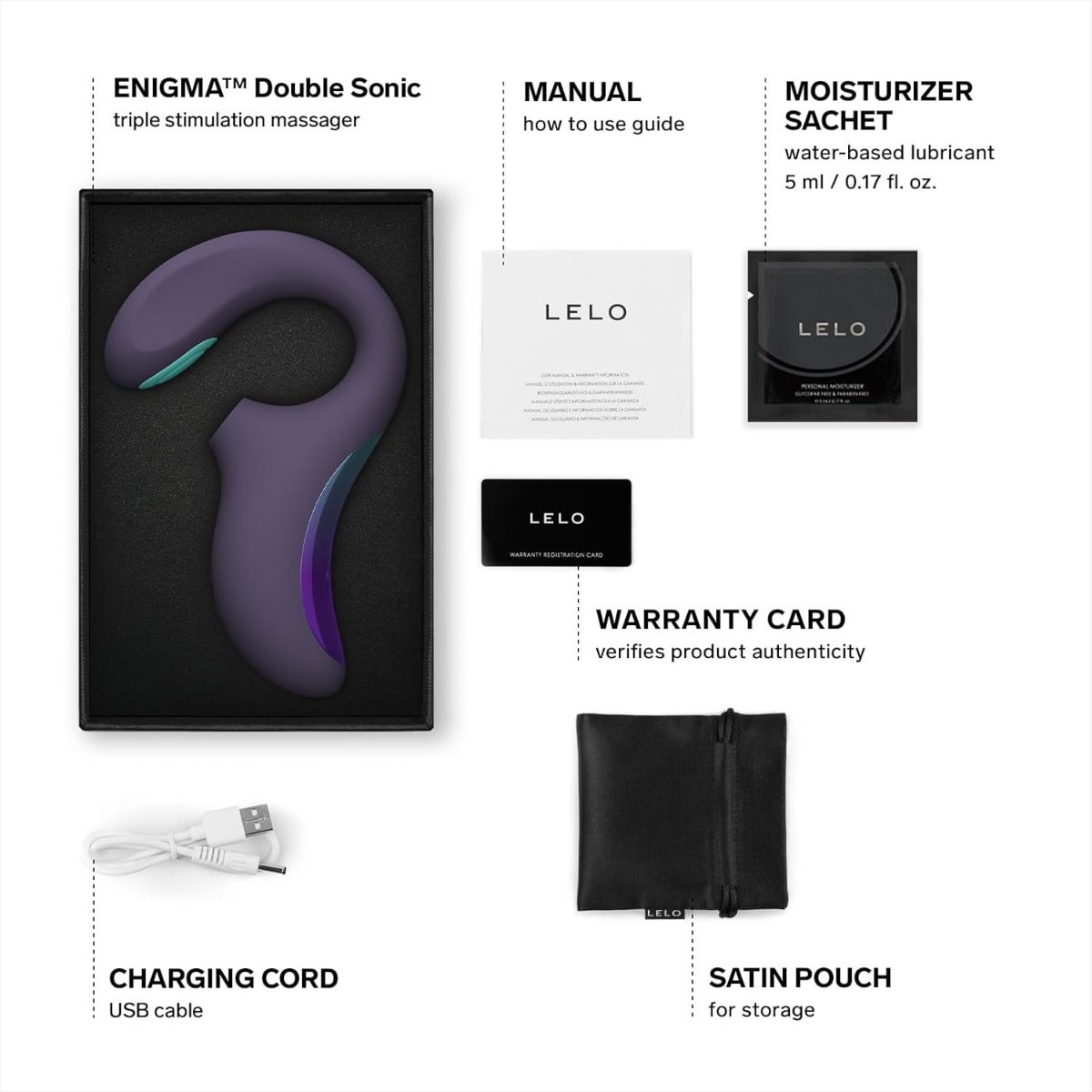 Lelo - Enigma Double Sonic A-Spot Vibrator - Cyber Purple – G Spot Vibrator