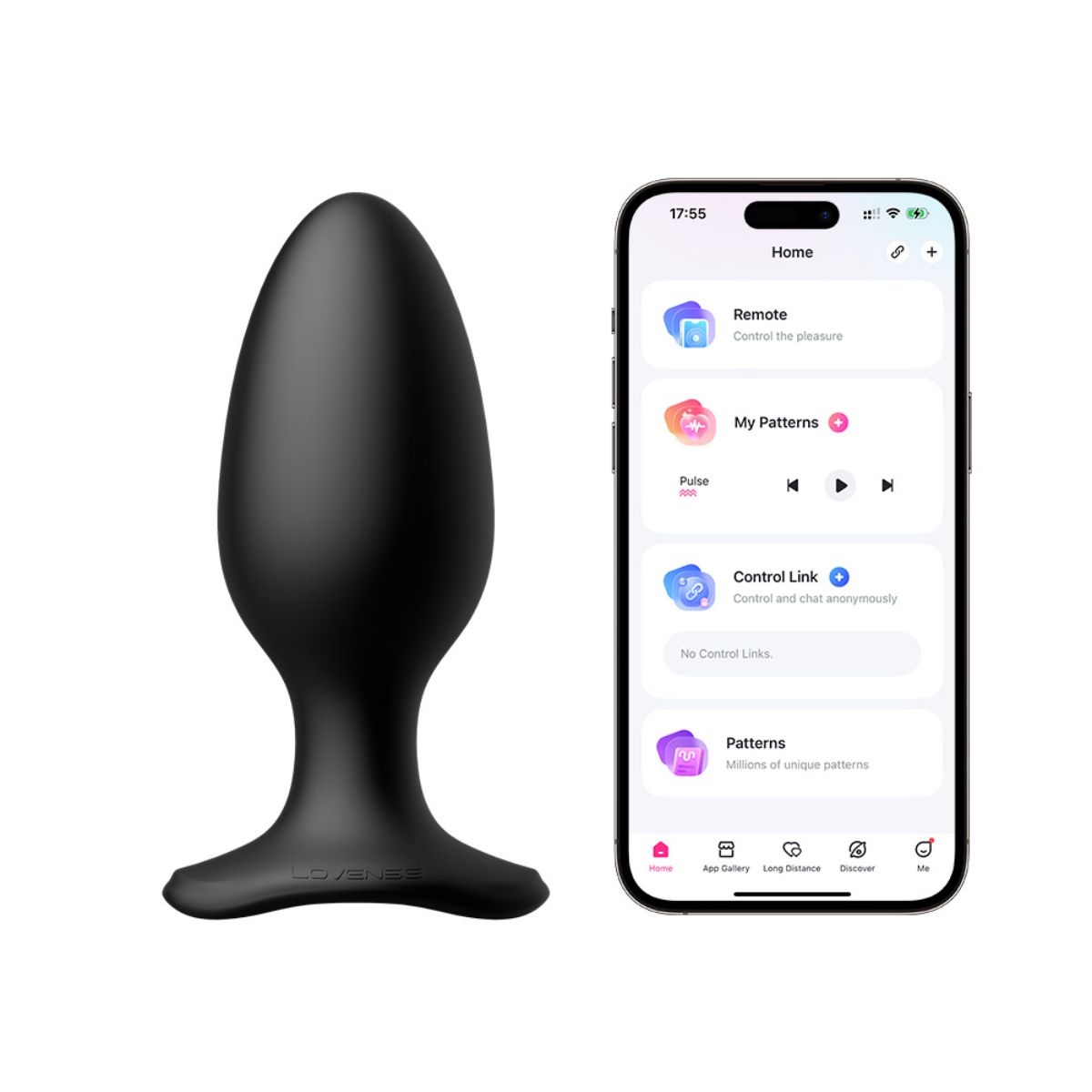 Lovense - Hush 2 Vibrating Butt Plug With App - Black