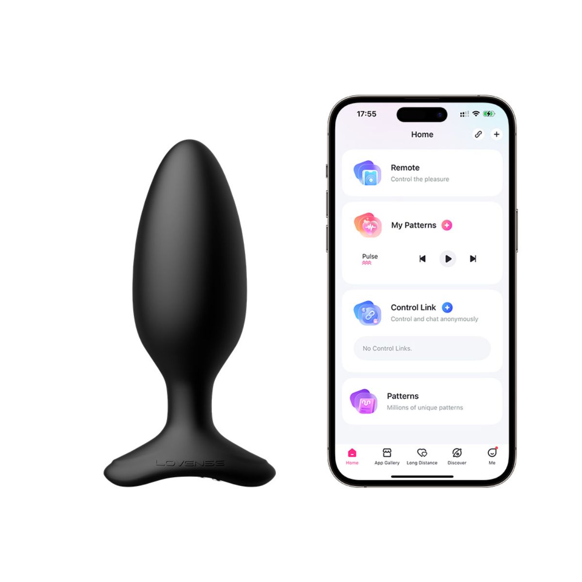 Lovense - Hush 2 Vibrating Butt Plug With App - Black