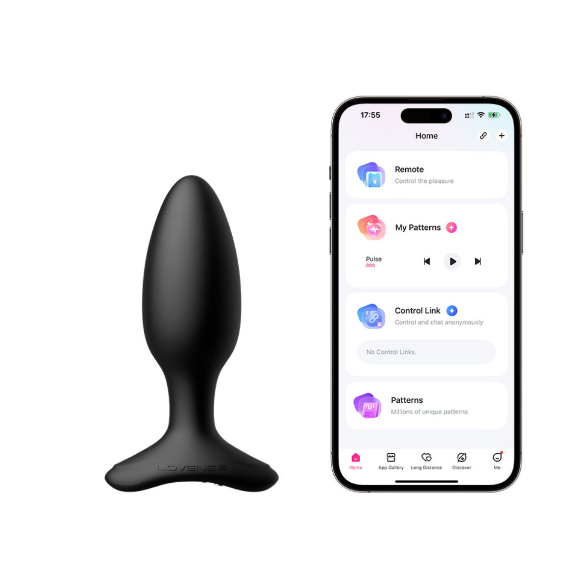 Lovense - Hush 2 Vibrating Butt Plug With App - Black