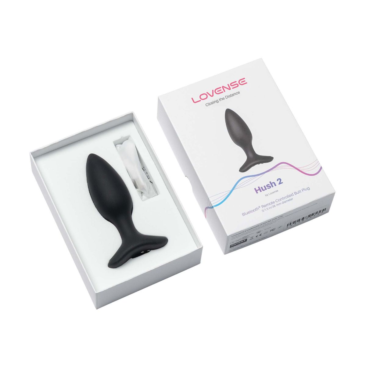 Lovense - Hush 2 Vibrating Butt Plug With App - Black