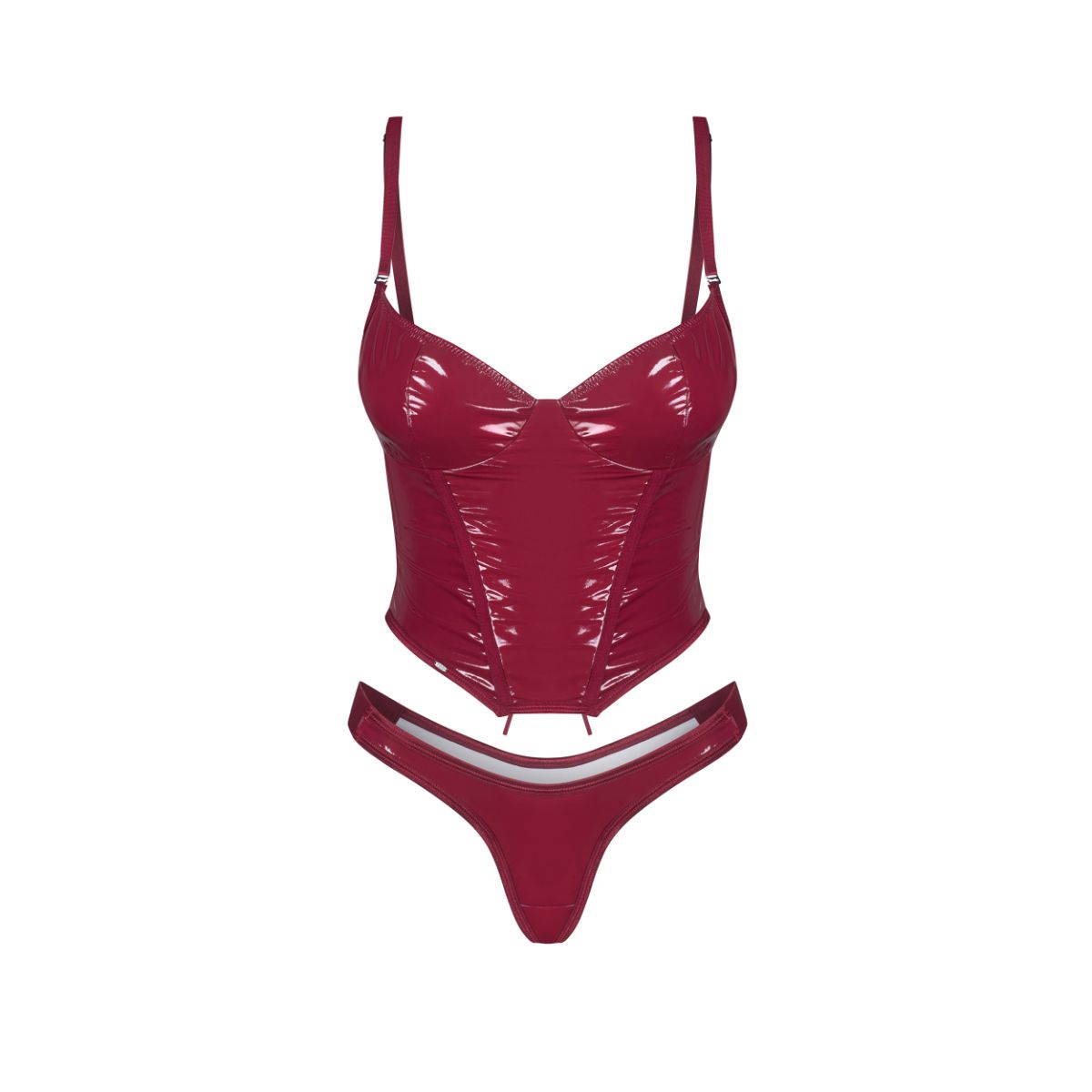 Obsessive - Redya Corset and Thong - Red – Lace Up Corset