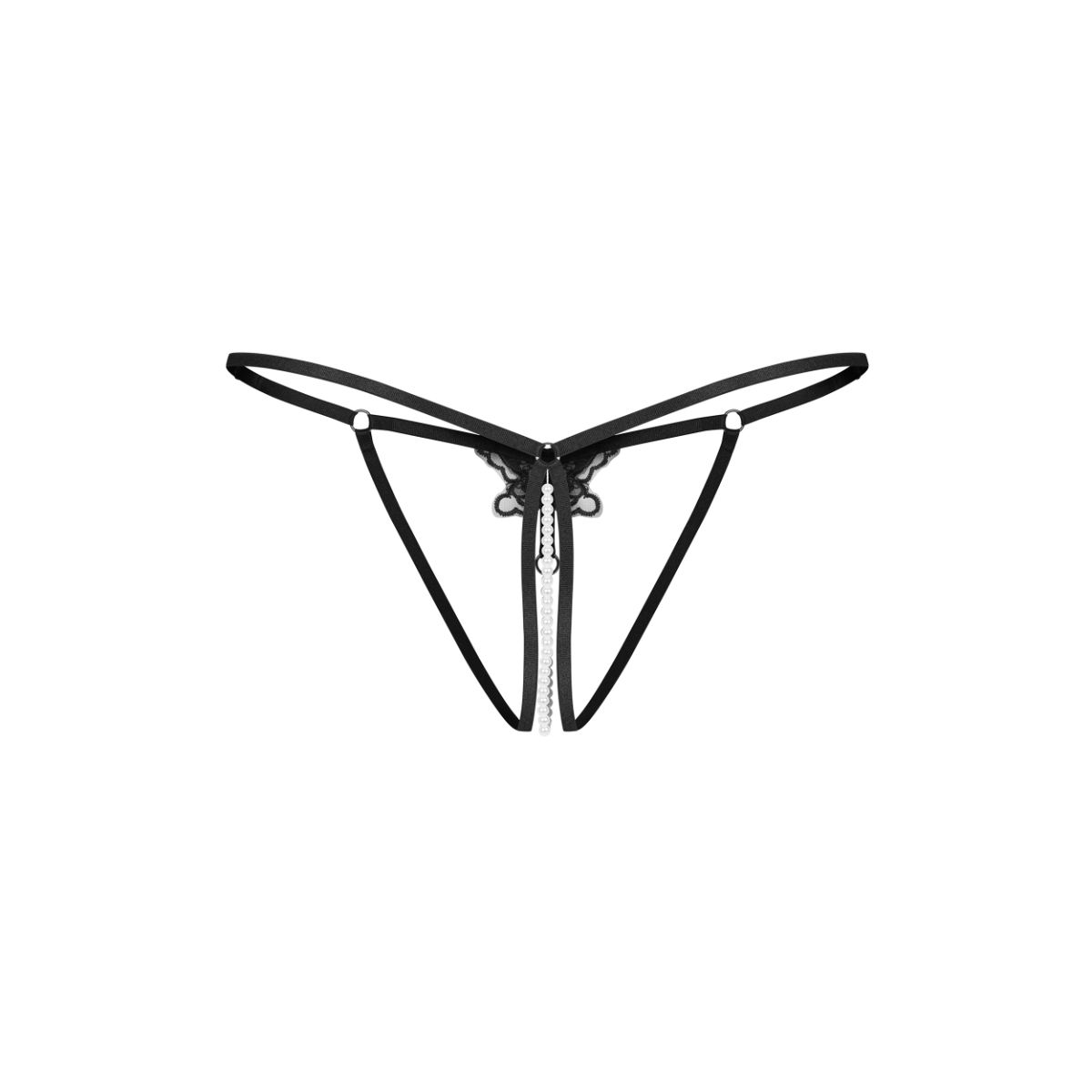 Obsessive - Selisme Crotchless Thong - Black – Crotchless Knickers