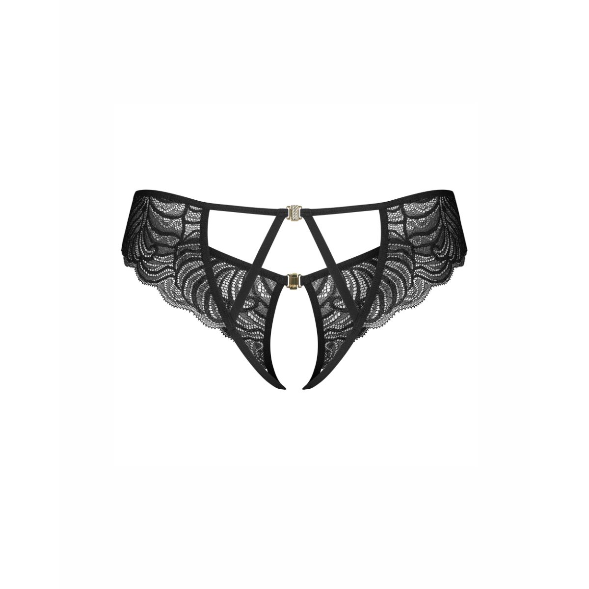 Obsessive - Divienne Crotchless Thong - Black – Crotchless Knickers