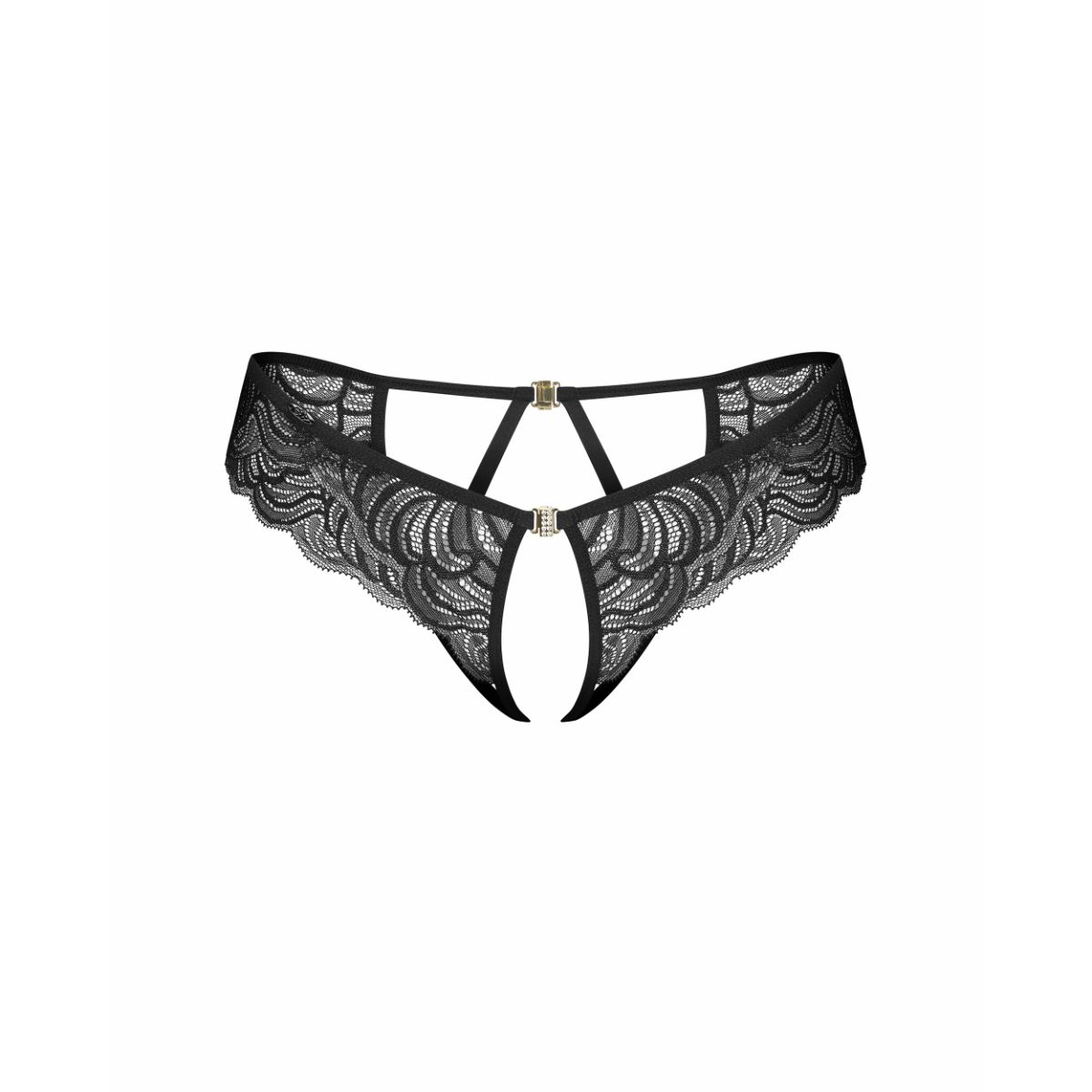 Obsessive - Divienne Crotchless Thong - Black – Crotchless Knickers