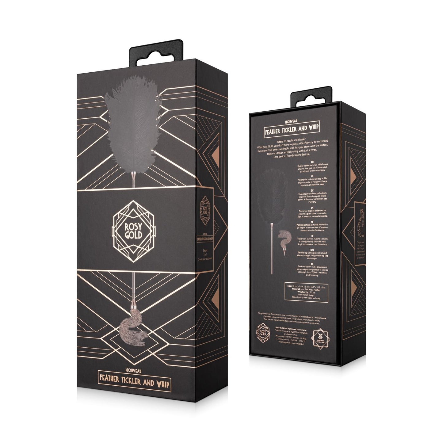 Rosy Gold - Feather Tickler & Whip - Rosegold – Flogger